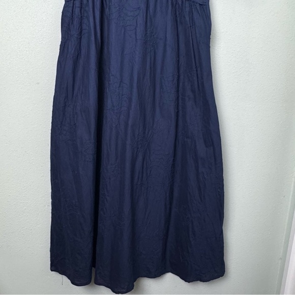 Sam Edelman Dasie Lace Detail A-Line Cotton Midi Dress in Navy Blue‎ Size Medium - Picture 10 of 16